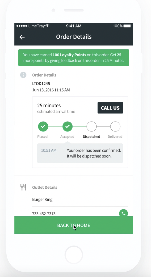 LimeTray mobile app design showcasing a user-friendly interface for a restaurant delivery service.